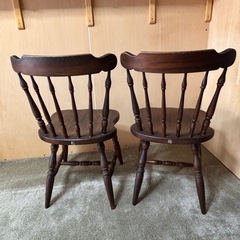 飛騨産業 キツツキマーク ウィンザーチェア 無垢材　2脚の画像