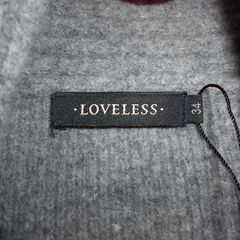 ( E-144 )LOVELESS ラブレス ロングニットカーディガン グレー サイズ３４ Sサイズ相当 おしゃれ あったかい 中古の画像