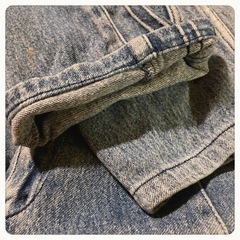 ヴィンテージ ハイウエストケミカルハードウォッシュ テーパードジーンズ デニムの画像