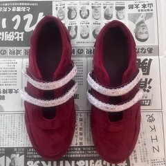 バーガンディ　靴　23.5㎝の画像