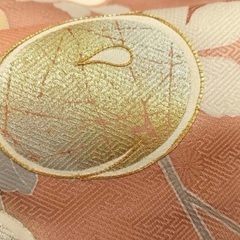 未使用　訪問着　正絹　袷　紅梅色に銀色系の画像