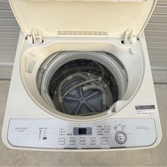 SHARP 洗濯機 ES-GE4C 4.5kg 2019年製 シャープ 家電 全自動洗濯機 ホワイト mw0978の画像