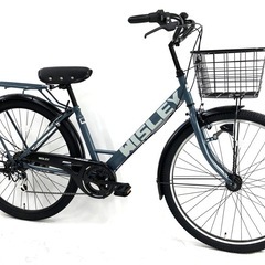 普段使い未使用　27.5型シティサイクル6段変速オートライト　ブルーグレーの画像