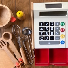 木のおもちゃ　おままごとセットの画像