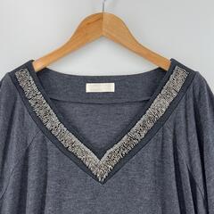 美品 OPAQUE オペーク プレーン 春夏 SS 半袖Tシャツ ポリエステル/レーヨン グレー レディース 38【古着】【中古】の画像