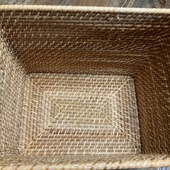 無印良品MUJI『ラタン長方形バスケット特大』蓋付きの画像