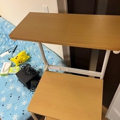 キャスター付き 2段キッチンラック（ナチュラル）の画像