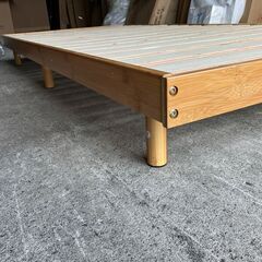 シングルベッド ポケットコイルマットレス付き 竹製 すのこベッド の画像