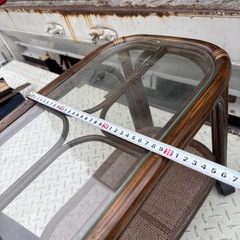 ラタン　ガラステーブルの画像
