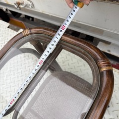 ラタン　ガラステーブルの画像