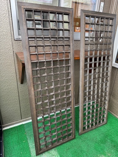 アルミ製 窓用面格子 約155×53.5cm 防犯リフォーム向け 2枚セット