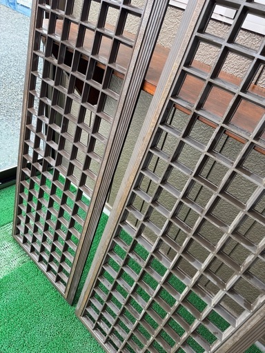 アルミ製 窓用面格子 約155×53.5cm 防犯リフォーム向け 2枚セット