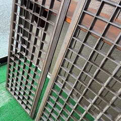 アルミ製 窓用面格子 約155×53.5cm 防犯リフォーム向け 2枚セットの画像