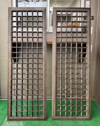 アルミ製 窓用面格子 約155×53.5cm 防犯リフォーム向け 2枚セット