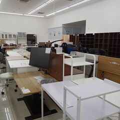 ★リユースのサカイ日立店★HJ8771 デスク ホワイト H96×D48×W95 クリーニング済み の画像