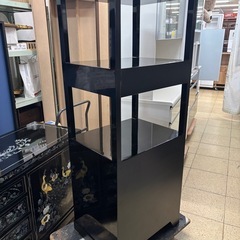 高級家具 漆黒塗 花鳥図 キャビネット シェルフ オープン 螺鈿細工の画像