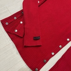 Ralph Laurenラルフローレンリブ編みニット長袖セーターレッドの画像