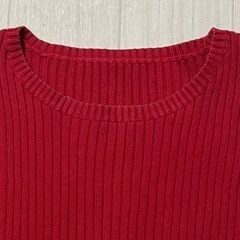 Ralph Laurenラルフローレンリブ編みニット長袖セーターレッドの画像