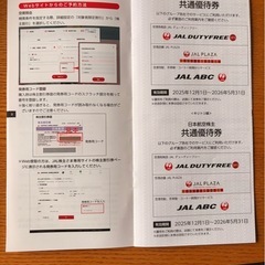 JAL株主優待券の画像