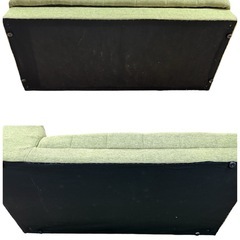 NO.2665 ニトリ コーナーソファ ソファベッド グリーン 収納付き ソファ 家具 中古の画像