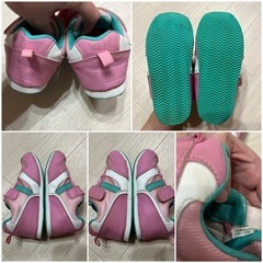 2足売り18.18.5イフミーIFME上履きスニーカー ピンクベルクロ保育園学校の画像