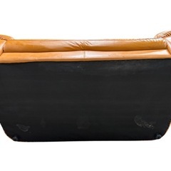 NO.2666 ニトリ 合皮ソファ 2人掛け オレンジ ソファ 家具 中古の画像