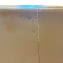 NO.2666 ニトリ 合皮ソファ 2人掛け オレンジ ソファ 家具 中古の画像