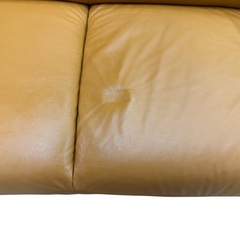 NO.2666 ニトリ 合皮ソファ 2人掛け オレンジ ソファ 家具 中古の画像