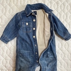babyGap／70cm／ロンパース／デニム／裏起毛の画像