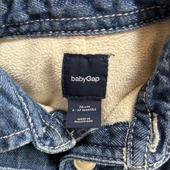 babyGap／70cm／ロンパース／デニム／裏起毛の画像