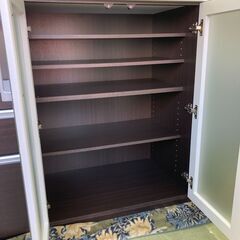 【リサイクルショップ　ピカソ　小松原】】🍽️ ニトリ 2枚両開きドア キッチンカウンター Nポスティア 120 BK 🍽️★6554★の画像