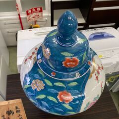 【リサイクルショップ ピカソ 小松原】✨🏺【美術工芸 飾壺（台座付き）】古軒齋 菊水 作🏺✨★4141★の画像