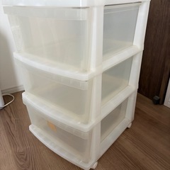 キャスター付き収納ケース3段の画像