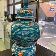 【リサイクルショップ ピカソ 小松原】✨🏺【美術工芸 飾壺（台座付き）】古軒齋 菊水 作🏺✨★4141★の画像