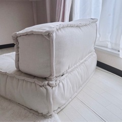 【美品】ette フロアソファ アイボリーの画像