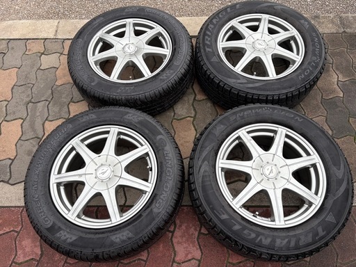 溝あり　スタッドレスタイヤ　225/60R16 社外アルミ付4本セット　