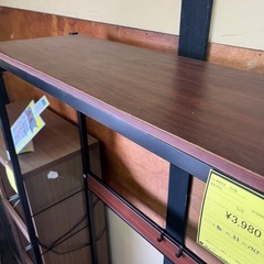 ジャングルジャングル貝塚店　衣類ラック　ワードローブ  ハンガーラック　衣類ラック　木目　黒　中古　リユース　貝塚市　二色浜の画像