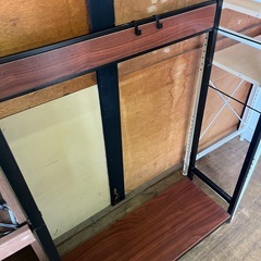 ジャングルジャングル貝塚店　衣類ラック　ワードローブ  ハンガーラック　衣類ラック　木目　黒　中古　リユース　貝塚市　二色浜の画像