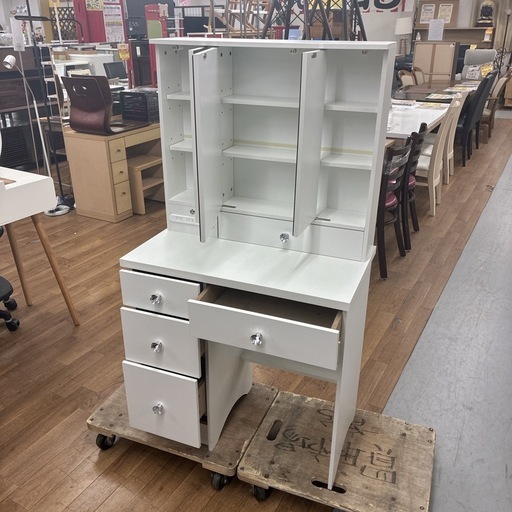 S146⭐ 鏡台 ドレッサー 完成品 コンセント＆USB付き 幅70cm USED 綺麗
