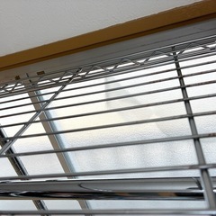 3段シェルフ　ハンガーラック　ポール2本　の画像