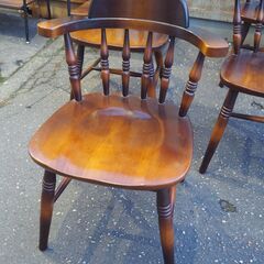 4脚まとめて◆飛騨 キツツキマーク ウィンザーチェア レトロ　アンティーク 喫茶 カフェ ダイニング◆の画像
