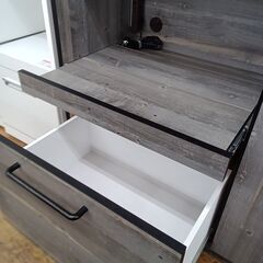 ★リユースのサカイ水戸店★  レンジボード グレー×ブラック H184×D48×W120 クリーニング済み MT6839の画像