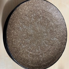 大きいお皿、茶色、3つセットの画像