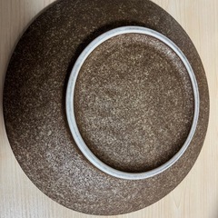 大きいお皿、茶色、3つセットの画像