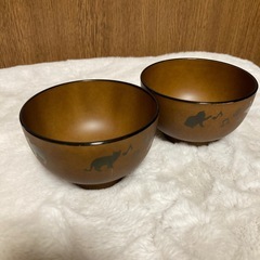 【中古品】ねこ　汁椀　お汁茶碗の画像