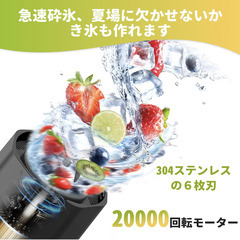 🥤【新品未使用】BEGABER ジューサー ミキサー 700ml コードレス 大容量 6000mAh 充電式 小型 持ち運び USB ミニブレンダー スムージー 離乳食の画像