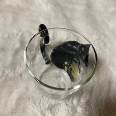 【中古品】ねこ　しっぽ　ガラスマグの画像