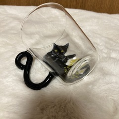 【中古品】ねこ　しっぽ　ガラスマグの画像