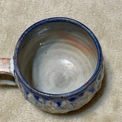 奈良の陶芸家作家 薮本 寛之 陶器のコップ 一点もの① 青 鱗の画像