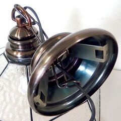 ペンダントライト レトロ アンティーク 1灯 壁スイッチ 照明 ステンドグラス風 ☆ 札幌市 北区 屯田の画像